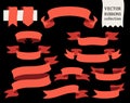 Vector collection of decorative design elements - ribbons, frames, stickers, labels. Royalty Free Stock Photo